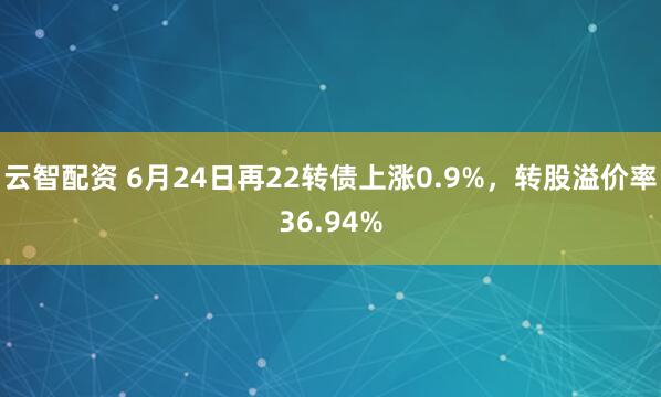 云智配资 6月24日再22转债上涨0.9%，转股溢价率36.94%
